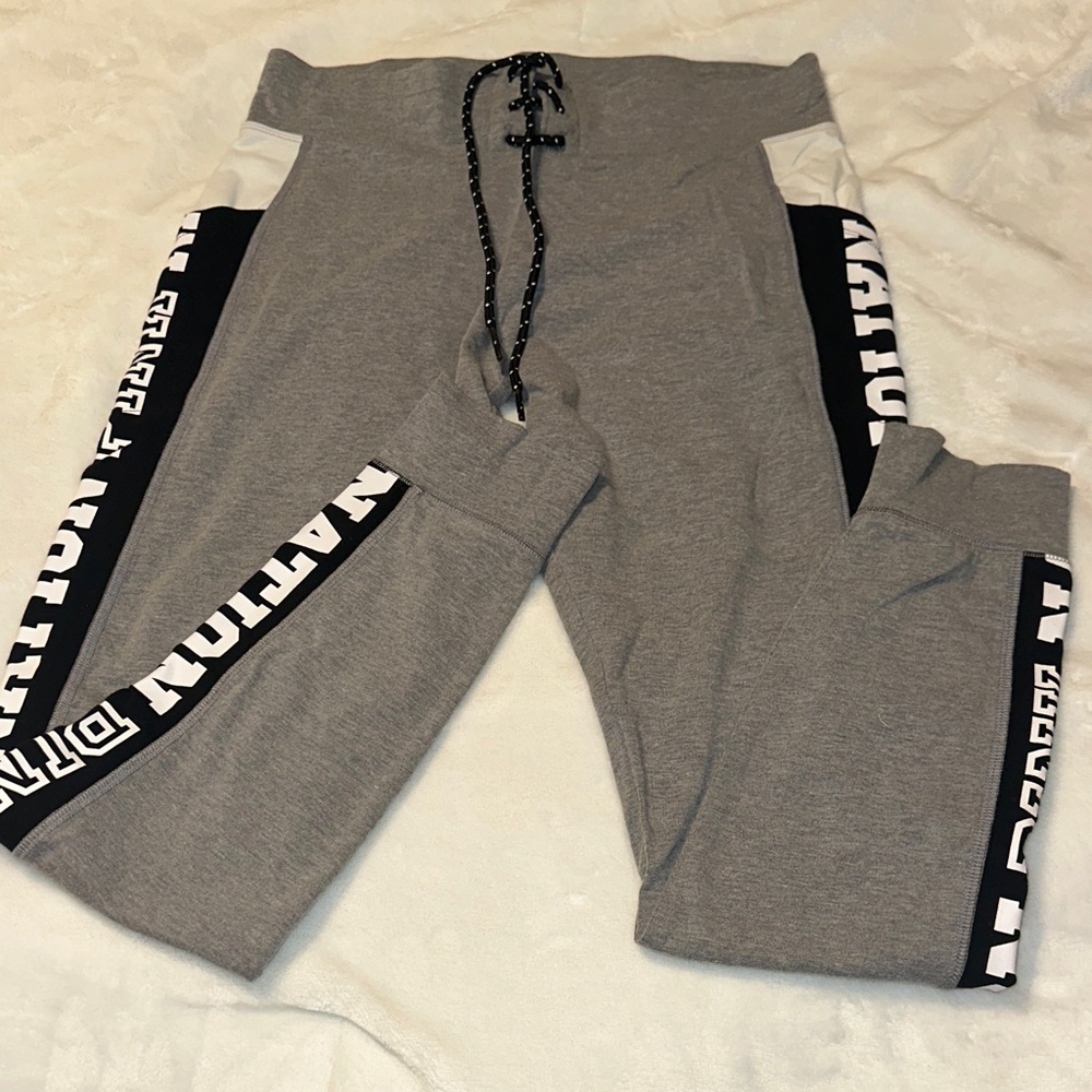 PINK Victoria's Secret Gray Leggings with Black Accents